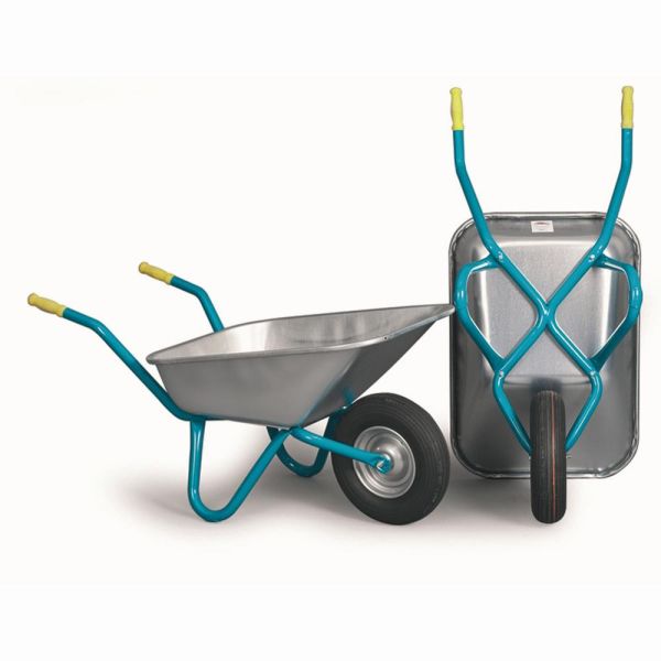 MEFRO 018500 Schubkarre 85 Liter verzinkte Wanne Luftrad mit Stahlfelge 250kg 