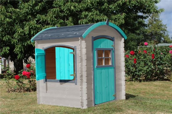 SOULET Spielhaus Patty mit Runddach Garten Holzhaus Outdoor Kinderspielhaus 