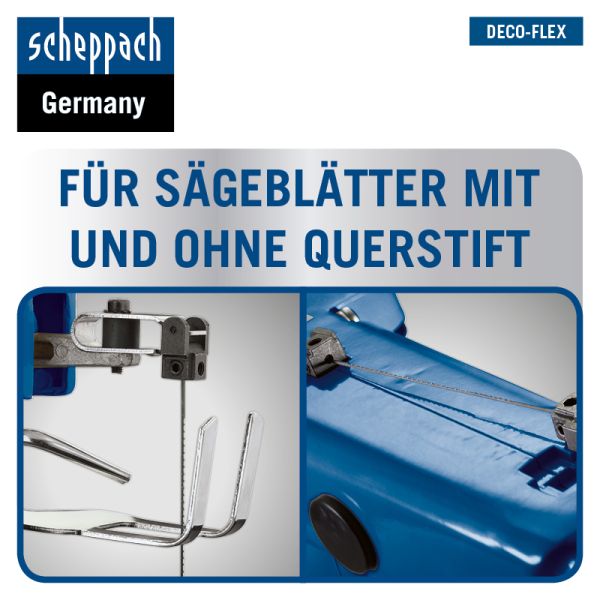 Scheppach Dekupiersäge SET mit 64 tlg Werkzeugset und 60 Sägeblätter DECO-FLEX 