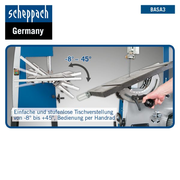 SCHEPPACH BASA 3.0 Bandsäge Holzbandsäge Tischsäge Holzsäge, 700W, 400V  