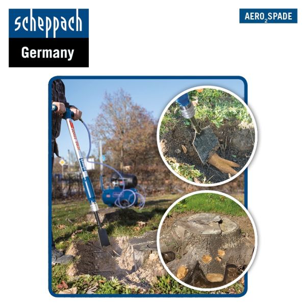 SCHEPPACH Druckluft Spaten Meißel Hammer 5in1 Werkzeug für Kompressor Aero²Spade