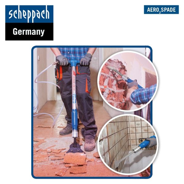 SCHEPPACH Druckluft Spaten Meißel Hammer 5in1 Werkzeug für Kompressor Aero²Spade