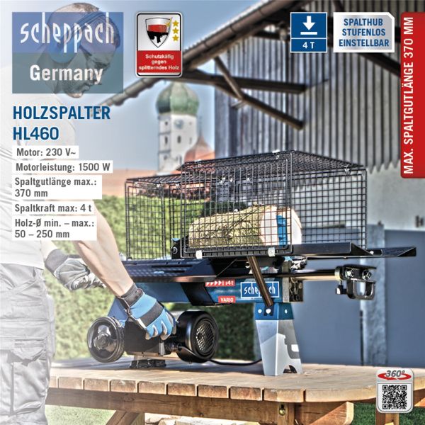 SCHEPPACH HL460 Brennholzspalter Holzspalter Spalter, 4t, 230V, liegend