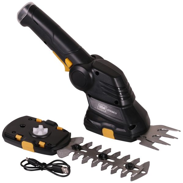 TEXAS Grasschere Akku Strauchschere HTG360Li 2in1 inkl. 3,6V Akku u. Ladeg. USB 