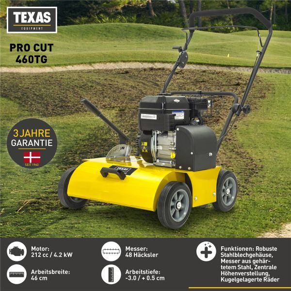 TEXAS Profi Vertikutierer Benzin Pro Cut 460TG | 48 Messer | 212ccm | 4-Takt 