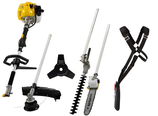 TEXAS Gartenpflegeset Benzin Rasentrimmer Motorsense Heckenschere BCU33M 4in1