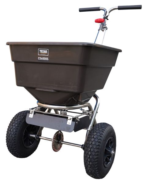 Texas Streuwagen Salz Rasen Dünger Handstreuwagen Zentrifugalstreuer CS6000S 58l 