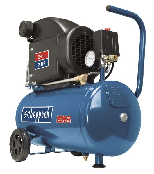 Scheppach 8bar Druckluft Kompressor HC26 Set 24L mit Spiralschlauch Reifenfüller *2.WAHL* 