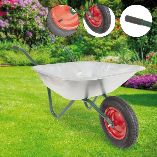 BPA Hobby Gartenschubkarre Schubkarre Schiebkarre Hofkarre Scheibtruhe grün 70l