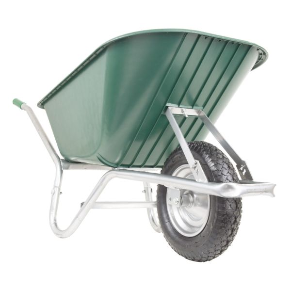 BPA Schubkarre Bauschubkarre Gartenkarre 100l PU Mulde grün Luftrad Kugellager