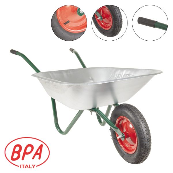 BPA Hobby Gartenschubkarre Schubkarre Schiebkarre Hofkarre Scheibtruhe grün 70l
