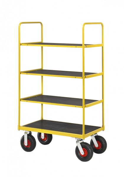 RAVENDO TW 1000L 4S Plattformwagen Etagenwagen 0,6x1,0m PU Rad 4 Regale