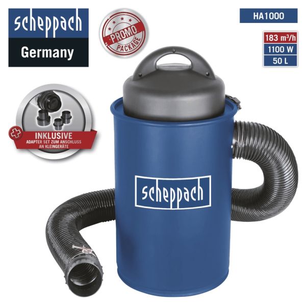 SCHEPPACH HA1000 Absauganlage Staubabsaugung mit Adapter Set 50L *2.WAHL*