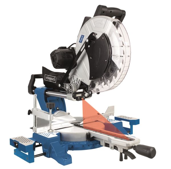 Scheppach Kappsäge Gehrungssäge Zugsäge HM140L mit 2. Sägeblatt Laser 2000W