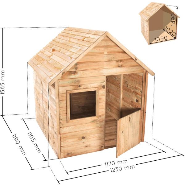 SOULET Spielhaus Marina Gartenhütte Holzhaus Kinderspielhaus Outdoor für 3Kinder 
