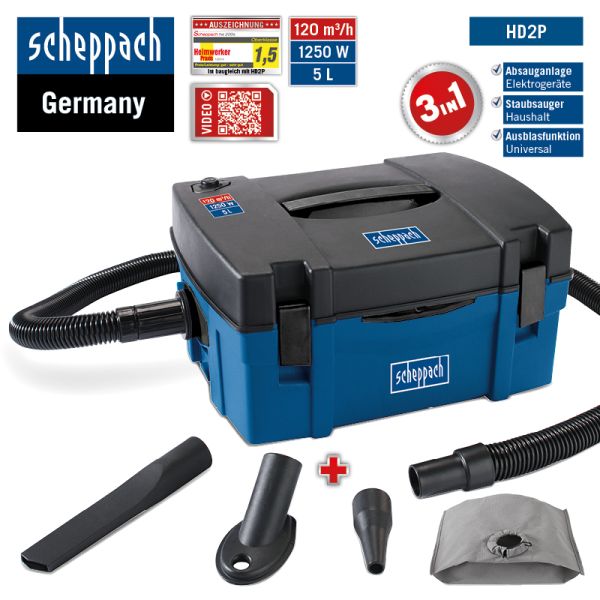 SCHEPPACH HD2P Absauganlage 3in1 Absaugung Werkstattsauger Staubsauger + Zubehör 