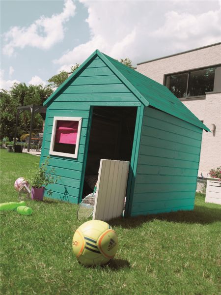 SOULET Spielhaus Marina Gartenhütte Holzhaus Kinderspielhaus Outdoor für 3Kinder 