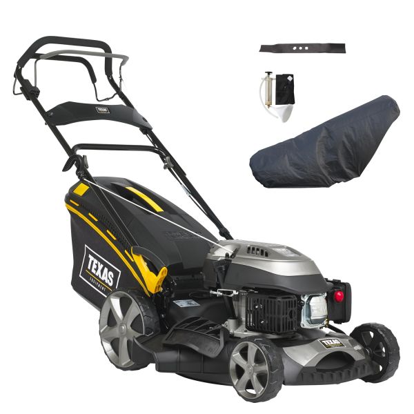 TEXAS Rasenmäher Benzin mit Antrieb Motormäher 46cm 139cm³ RL 460TR/W Set 4in1
