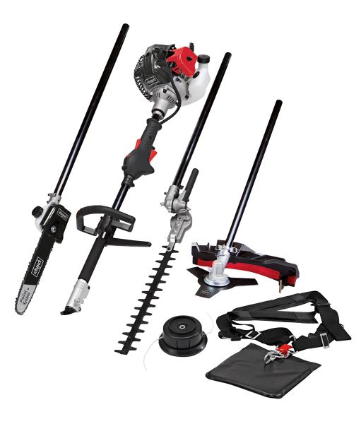 SCHEPPACH 4in1 Gartenpflegeset Benzin Heckenschere Entaster Trimmer MFH3300-4P