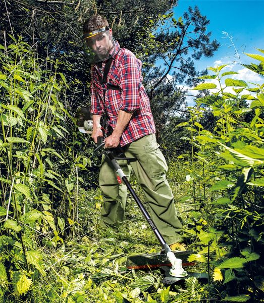 SCHEPPACH 4in1 Gartenpflegeset Benzin Heckenschere Entaster Trimmer MFH3300-4P