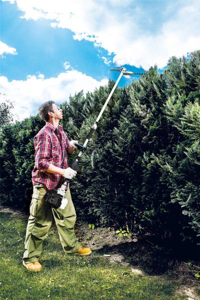 SCHEPPACH 4in1 Gartenpflegeset Benzin Heckenschere Entaster Trimmer MFH3300-4P