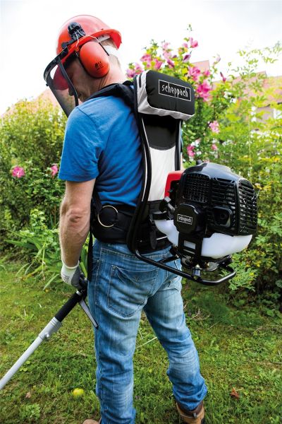 Scheppach 4in1 Benzin Gartenpflegeset Heckenschere Trimmer Rucksack MFH5300-4BP 
