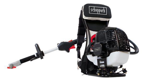 Scheppach 4in1 Benzin Gartenpflegeset Heckenschere Trimmer Rucksack MFH5300-4BP 