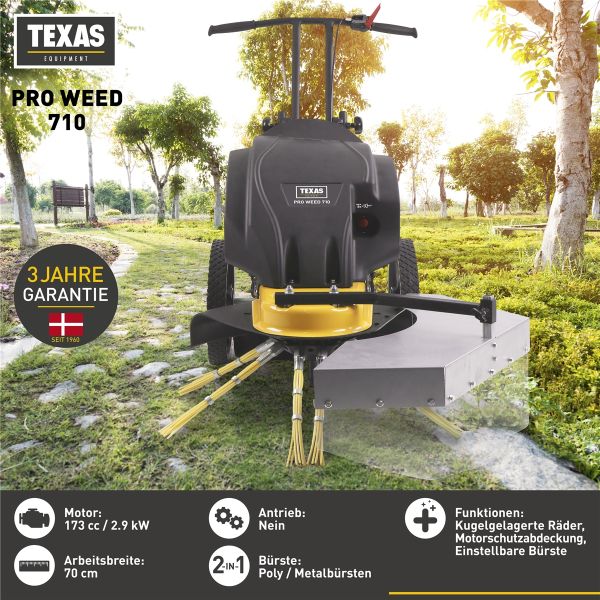 TEXAS Fugenbürste Unkrautbürste Wildkrautbürste Pflasterbürste Benzin ProWeed710
 