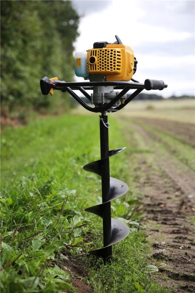 TEXAS Erdbohrer Erdlochbohrer Benzin Pfahlbohrer Erdbohrgerät EA5300 52ccm 1,9PS | 3 Bohraufsätze inklusive 