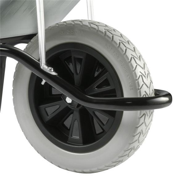 HAEMMERLIN Schubkarre Bauschubkarre Aktiv Premium 100l verzinkt PU-Rad 150kg **Profi-Bauschubkarre für schwere Arbeiten geeignet**