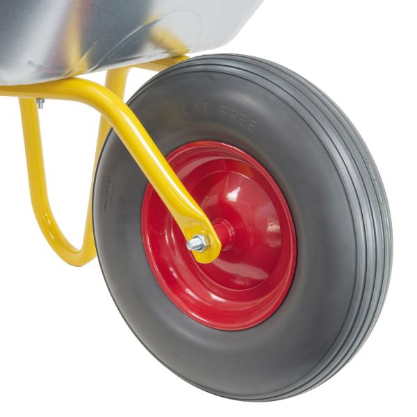 RAVENDO Marken Schubkarre Gartenschubkarre Vollgummireifen 100Liter 150Kg gelb  