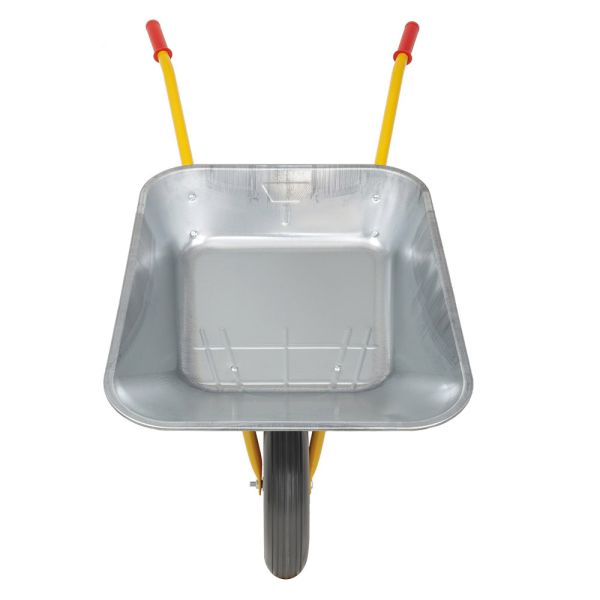 RAVENDO Marken Schubkarre Gartenschubkarre Vollgummireifen 100Liter 150Kg gelb  