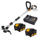Batavia 7062515 Akku Rasentrimmer Motorsense Trimmer 2x5Ah Akku+Schnellladegerät