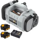 Batavia Akku-Kompressor Luftpumpe Druckluftkompressor 2x5Ah Akku+Schnellladeg.