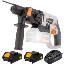 Batavia Profi Akku Bohrmaschine Schlagbohrmaschine Bohrhammer 2x2Ah Akku+Ladeg.