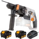 Batavia Profi Akku Bohrmaschine Schlagbohrmaschine Bohrhammer 2x4Ah Akku+Ladeg.