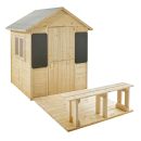 SOULET Spielhaus Grace Gartenhaus Holzhaus Outdoor Kinderspielhaus für 4 Kinder