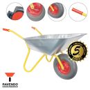 RAVENDO Marken Schubkarre Gartenschubkarre Vollgummireifen 100Liter 150Kg gelb  