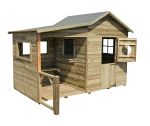 SOULET Spielhaus Hacienda mit Anbau Gartenhütte Holzhaus Outdoor Kinderspielhaus 
