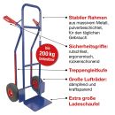 HBH® Sackkarre 200kg Luftreifen TK200LU04, hoher Rahmen, blau, Transportkarre  