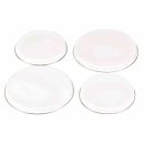 KRÜGER Herdabdeckplatten, Abdeckplatten, Weiß emailliert mit Edelstahlrand ***NEU*** 