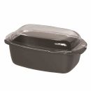 KRÜGER Aromabräter, Bräter "Leipzig" mit Glasdeckel, Aluguss, schwarz ***NEU*** 