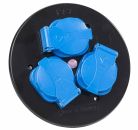 as-Schwabe 10566 Steckdoseneinsatz 3-fach blau, IP44 ***NEU***