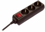 as-Schwabe 11362 Steckdosenleiste 3-fach, 1,4m, schwarz, 1,4m H05VV-F 3G1,5 ***NEU***