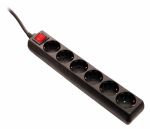 as-Schwabe 11512 Steckdosenleiste 6-fach, 1,4m, schwarz, 1,4m H05VV-F3G1,5 ***NEU***