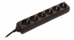 as-Schwabe 11632 Steckdosenleiste 6-fach, 3m, schwarz, 1,4m H05VV-F3G1,5  ***NEU***