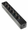 as-Schwabe 11712 Steckdosenleiste 6-fach, schwarz, geschraubt ohne Leitung ***NEU***