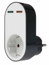 as-Schwabe 18211 USB-Ladeadapter, Schutzkontaktsteckdose 230V/16A 2 x USB **NEU**