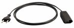 as-Schwabe 50102 Euro-Verlängerung 2m, schwarz, Eurostecker u.-Kupplung  ***NEU***