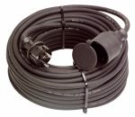 as-Schwabe 60336 Gummi-Verlängerungsleitung 20 m, schwarz, Stecker u. Kupplung *NEU*